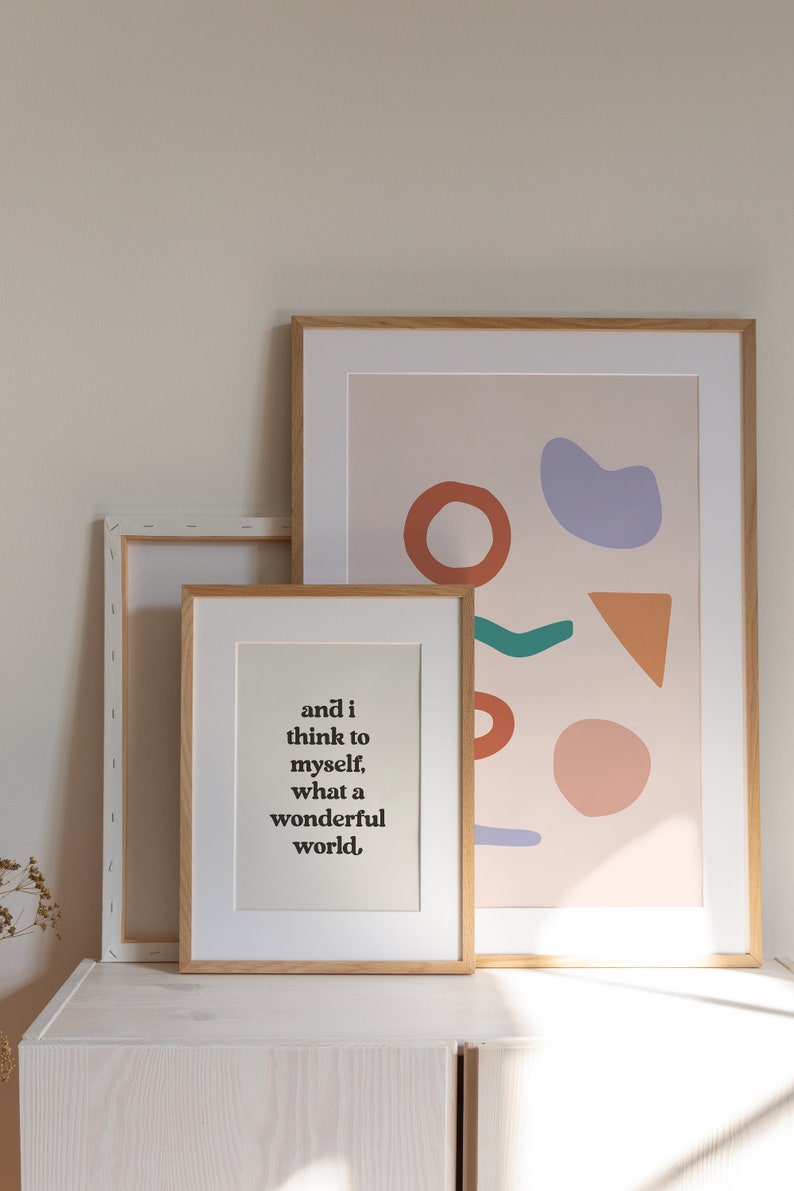 What a Wonderful World Wall Art, Louis Armstrong Print, Typography ...