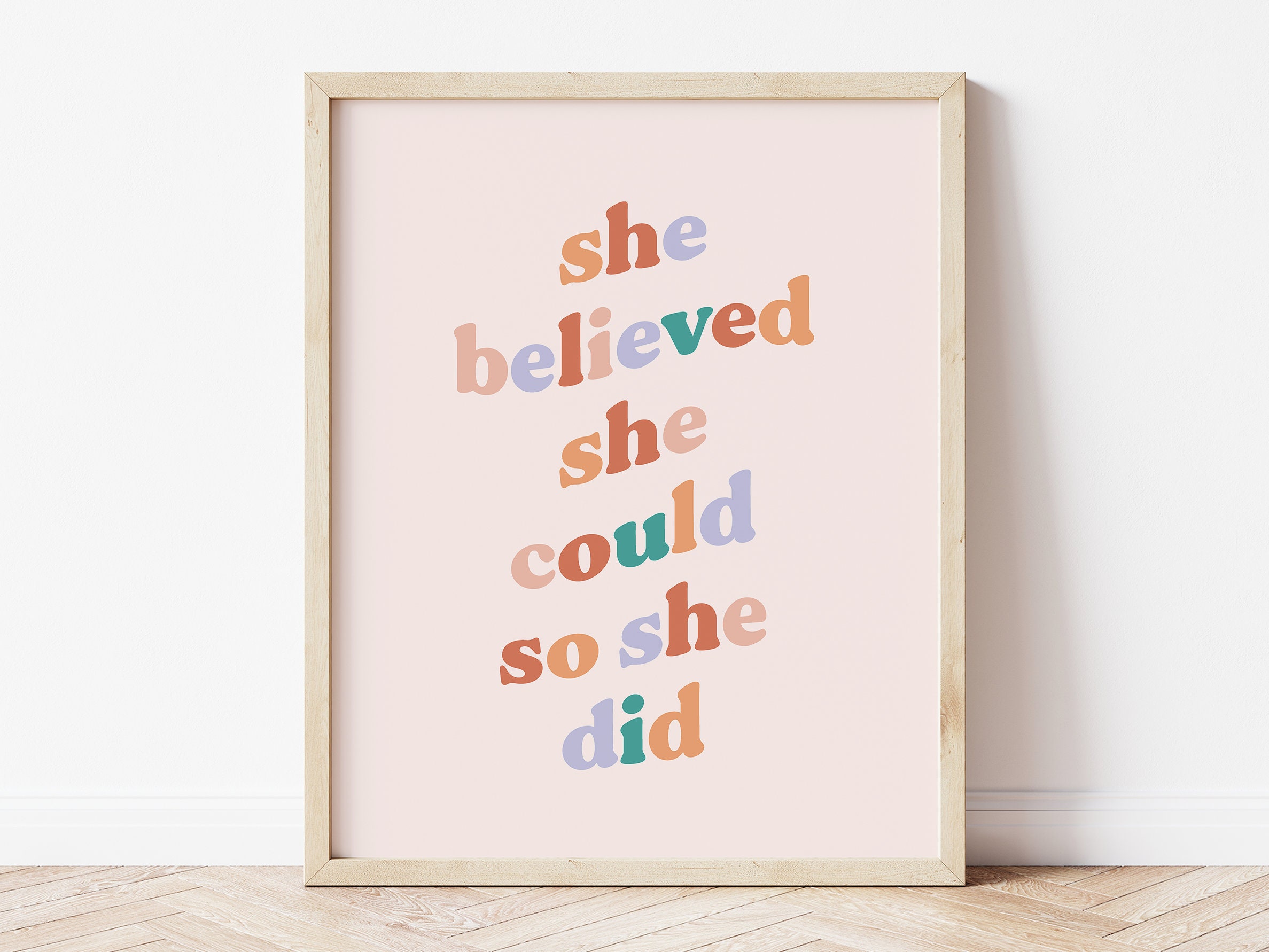 She Believed She Could so She Did Wall Art - Etsy