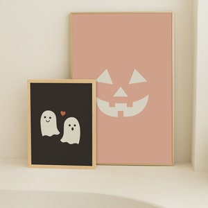 Ghost Print, Halloween art printable, Cute ghost print, Spooky prints, Cute halloween print, Autumn wall art, Fall aesthetic decor image 2