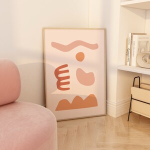 arte de pared boho, cartel rosa pastel, arte de pared de moda, estampados estéticos, arte de pared en colores pastel, arte de pared femenino, boho imprimible, arte de pared neutro
