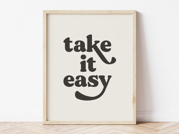 Take It Easy Print Quote Wall Art Quotes Impresiones en Etsy España