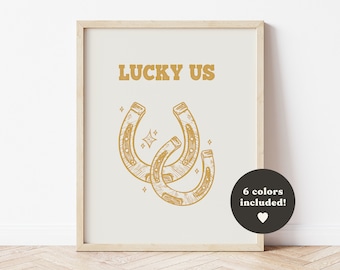 Lucky Us Horseshoe Print, Western Wall Art (Digital Download)