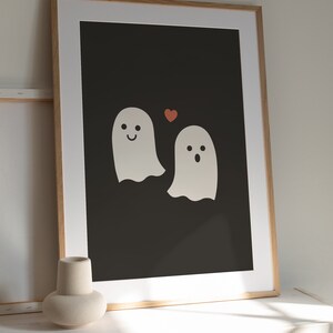 Ghost Print, Halloween art printable, Cute ghost print, Spooky prints, Cute halloween print, Autumn wall art, Fall aesthetic decor image 6