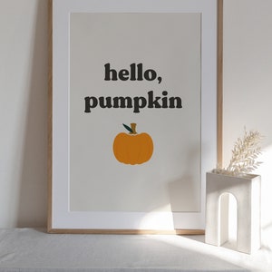 Hello Pumpkin Sign, Hello Pumpkin Baby Shower, Boho Halloween Print, Cute Fall Prints, Fall Baby Shower, Cute Halloween Prints, Autumn Decor image 6