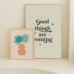 Good Things Are Coming Print, Pastel Room Decor, Wall Art Quotes, Minimalist Wall Art, Stars Nursery Print, Quote Poster, Digital Download image 6