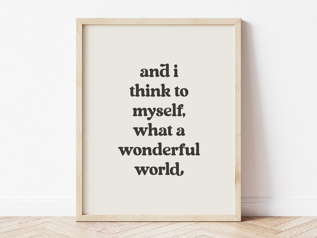 What a Wonderful World Wall Art, Louis Armstrong Print, Typography
