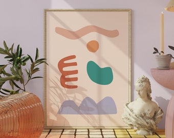 trendy wall art, pastel wall art, danish pastel decor, aesthetic prints, girly wall art pink, pastel pink poster, modern pastel wall art