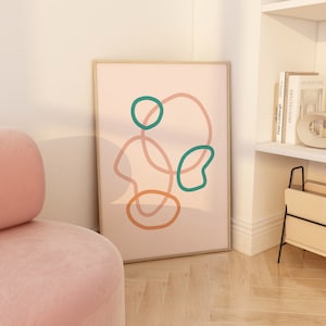 Arte mural moderno, arte mural en tonos pastel, impresiones estéticas, arte mural femenino en rosa, póster rosa pastel, arte mural moderno en tonos pastel, decoración danesa en tonos pastel.