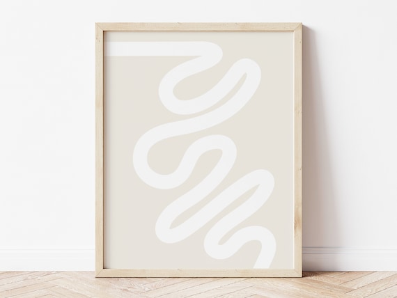 Abstract Line Art, Organic Shape Art, Squiggle Poster, Scribble Wall Art, Abstract Beige Art, Modern Minimalist Art, Boho Wall Decor