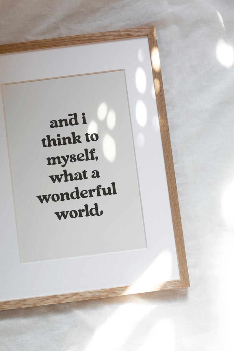 What a Wonderful World Wall Art Louis Armstrong Print Etsy