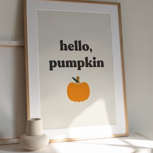 Hello Pumpkin Sign, Hello Pumpkin Baby Shower, Boho Halloween Print, Cute Fall Prints, Fall Baby Shower, Cute Halloween Prints, Autumn Decor image 5