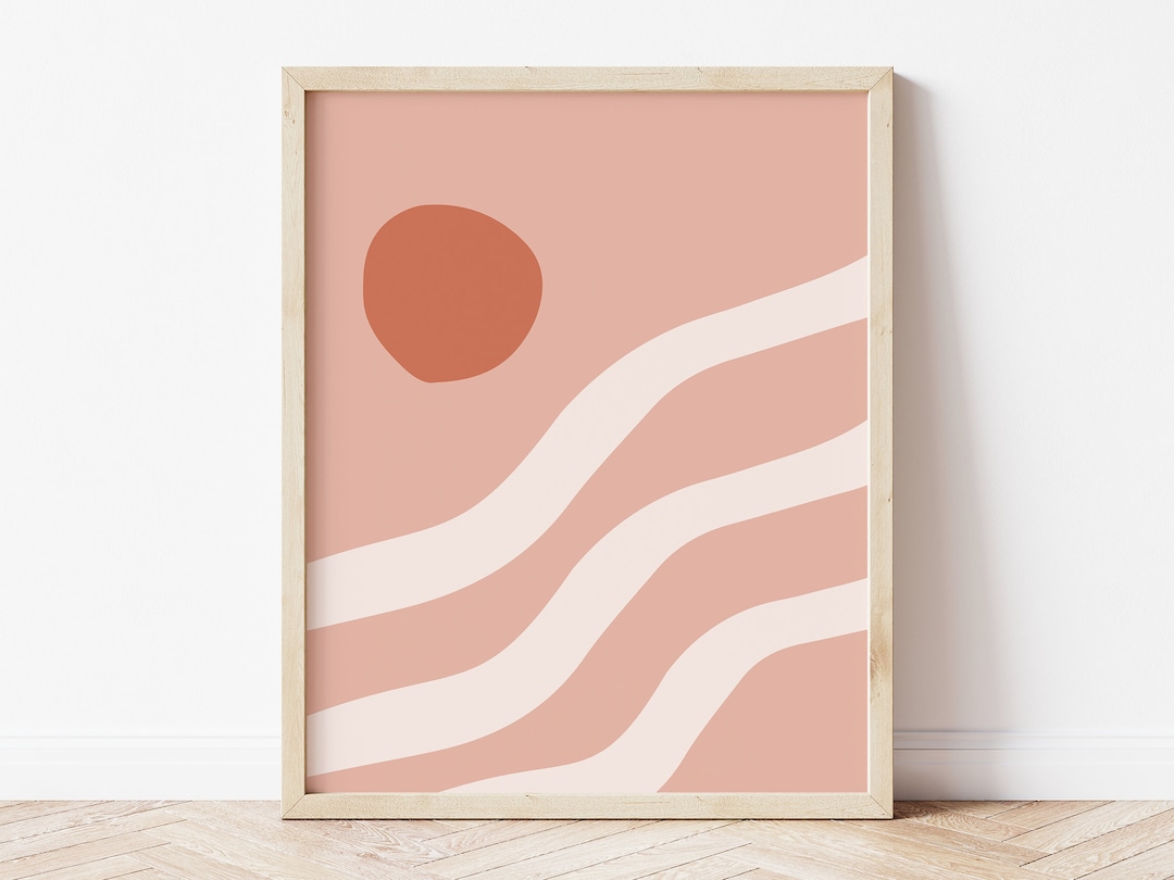 Abstract Boho Wall Art, Blush Pink Wall Art, Abstract Nursery Wall Art
