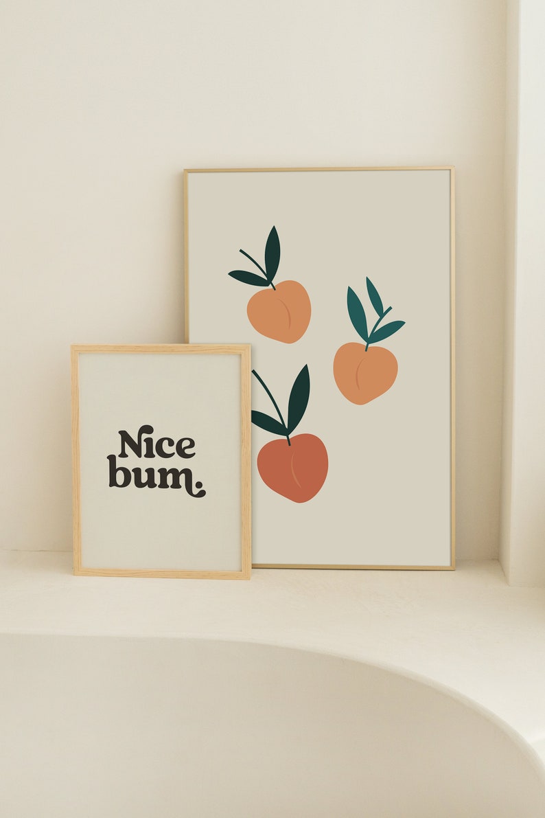 Nice Bum Print Bathroom Prints Bathroom Art Typography Wall - Etsy