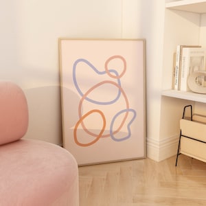impresiones estéticas, arte de pared en colores pastel, arte de pared moderno, póster rosa pastel, arte de pared femenino rosa, arte moderno de pared en colores pastel, decoración en colores pastel danés
