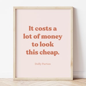 Dolly Parton Print, Dolly Wall Art, Blush Pink Wall Art, Dolly Parton Poster, Vintage Aesthetic Posters, Feminist Poster, Digital download