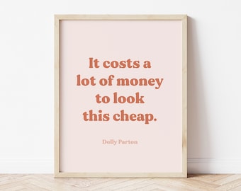 Dolly Parton Print, Dolly Wandkunst, Blush Pink Wandkunst, Dolly Parton Poster, Vintage ästhetische Poster, feministisches Poster, digitaler Download