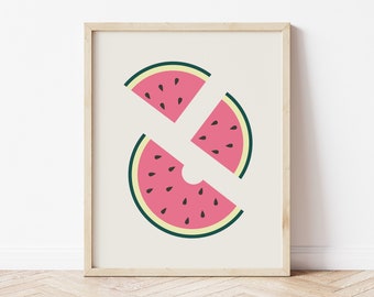 Watermelon Decor, Watermelon Print, Watermelon Wall Art, Summer Printable Wall Art, Hot Pink Wall Art, Watermelon Party Decor, Printable