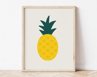 Pineapple Print, Pineapple Decor, Tropical Decor, Kitchen Prints, Fertility Pineapple, Fruit Poster, IVF Gifts, Digital Download, Printable