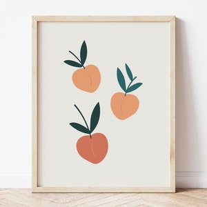 Peach Art, Peach Wall Art, Bathroom decor, Bathroom Prints, Peachy Clean, Fruit Poster, Aesthetic Room Decor, Fruit Market Print