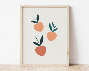 Peach Art, Peach Wall Art, Bathroom decor, Bathroom Prints, Peachy Clean, Fruit Poster, Aesthetic Room Decor, Fruit Market Print