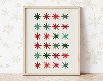 colorful christmas decor, trendy christmas print, modern christmas decor, christmas gallery wall, preppy christmas decor, christmas art