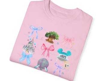 Coquette Bows digital design PNG Cartoon Coquette Bow Magical Kingdom Family Vacation Magical Castle Pink Bow Gingham Bow Family Trip 2025