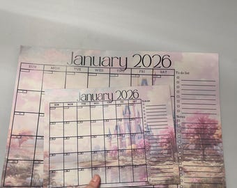 2026 Magical Castle Theme Park Desk Calendar Jan–Dec Calendar Park Inspired Calendar Home Office Classroom Calendar 2026 Desktop Calendar