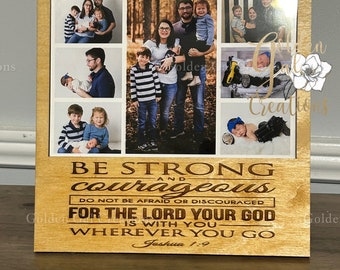 5x7 Wooden Frame with Joshua 1:9 Quote- Wood Anniversary Gift- Wood Frame Cut File- Laser CUT- SVG - Digital File - Includes LightBurn File