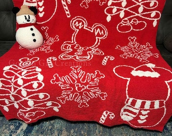 Magical Mouse Christmas Blanket, Hidden Mickey Christmas Blanket, Magical Christmas Blanket, Magical 50x60" Soft, Fluffy Large Throw Blanket