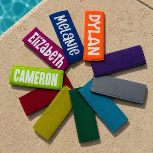 Personalized Popsicle Holder Custom Name Ice Pop Sleeve Neoprene Material Freezer Pop Birthday Party Favors Summer Pool Party Gift Class Celebration Ten Color Choices Glitter Glow Dark Vinyl Options Keeps Hands Warm Dry Eating Frozen Treats