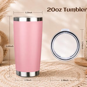 Pink Insulated Tumbler Stainless Steel Engraved Wildflower Travel Mug Botanical Drinkware Plant Enthusiast Gardener Gift Handmade Floral image 4