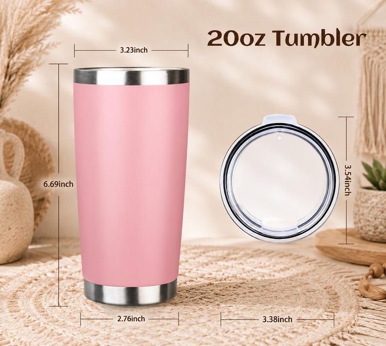 Pink Insulated Tumbler Stainless Steel Engraved Wildflower Travel Mug Botanical Drinkware Plant Enthusiast Gardener Gift Handmade Floral image 4
