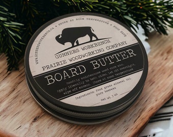 Board Butter - Wood Care Wax - 3 oz. - Wood Conditioner -  Food safe all Natural Ingredients -  Made in Canada - Veteran Owned
