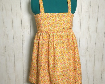 Handmade Floral Babydoll Dress Mini Sundress Cottagecore Whimsical Size L/XL