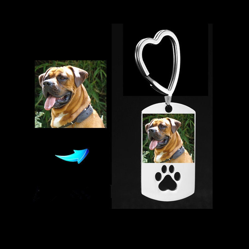 Benutzerdefinierte Hund Tag Foto Schlüsselanhänger Etsy