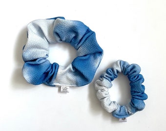Upcycled Scrunchie - blue tye dye / “1989”