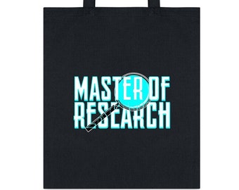 Master of Research Tote Bag, Research Bag, Co worker Office Gifts, Research Gifts, Researcher Gift