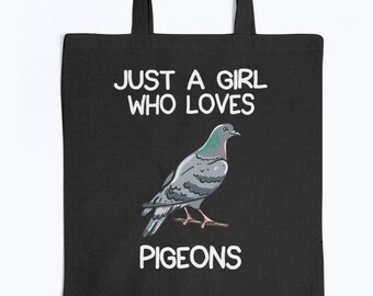 Pigeon Lover 100% Cotton Tote Bag, Pigeon Illustration