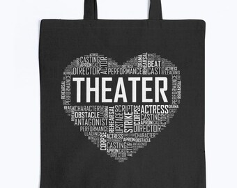 Theatre Tote Bag Shopper Theatrical Acting Actor Actress Play Cool Birthday Gift