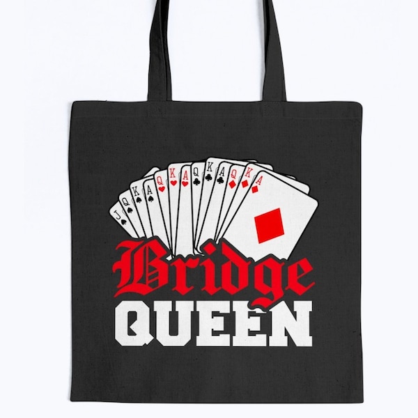 Bridge Queen Tote Bag, Bridge Player Gift, Co worker Office Gifts, Bridge Lover Gifts