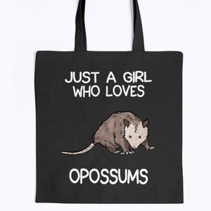 Just A Girl Who Loves Opossums Tote Bag, Opossum Lover Gift, Co worker Office Gifts, Opossum Owner Gifts