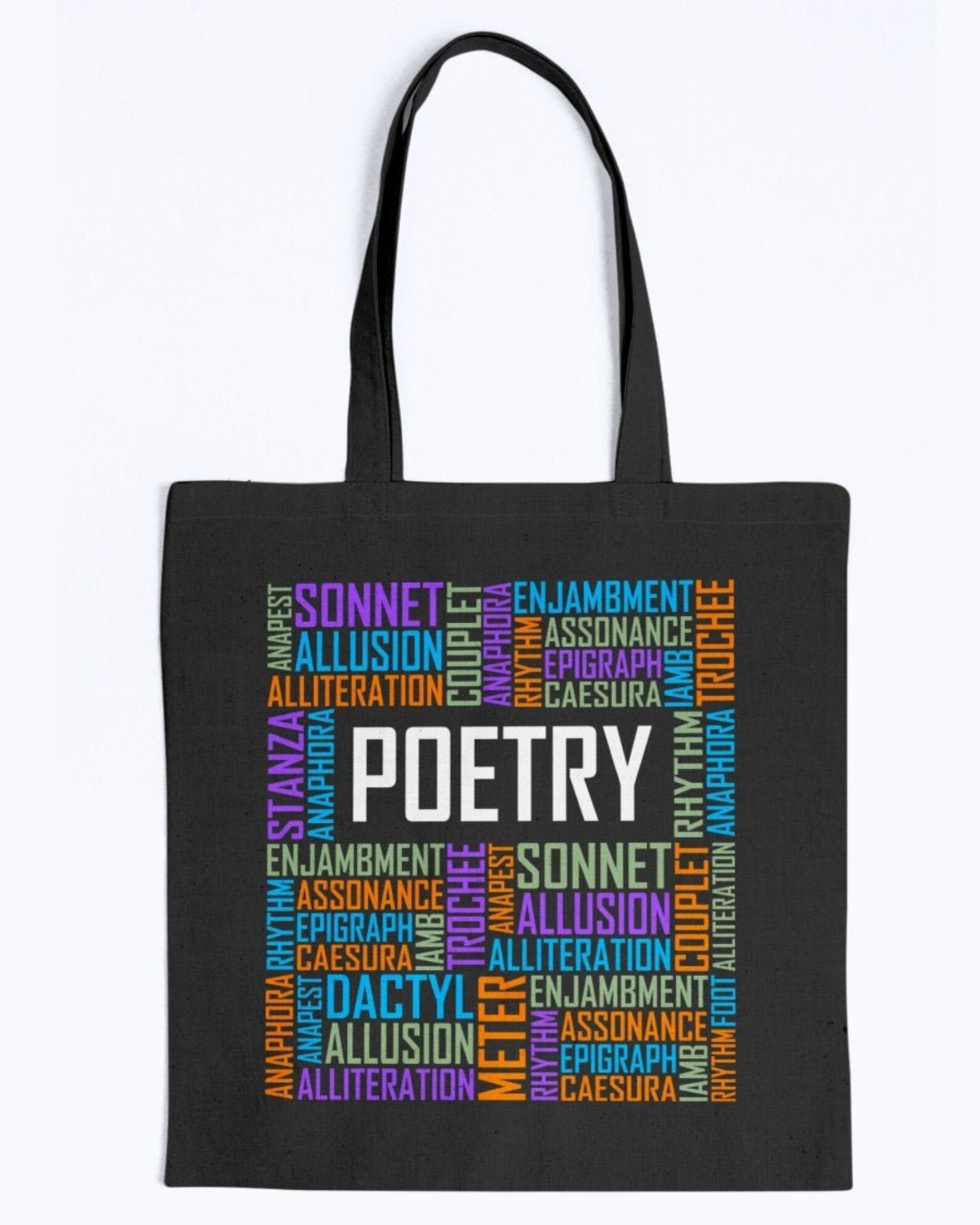 Poetry Words Tote Bag Poem Lover Gift Co Worker Office Etsy