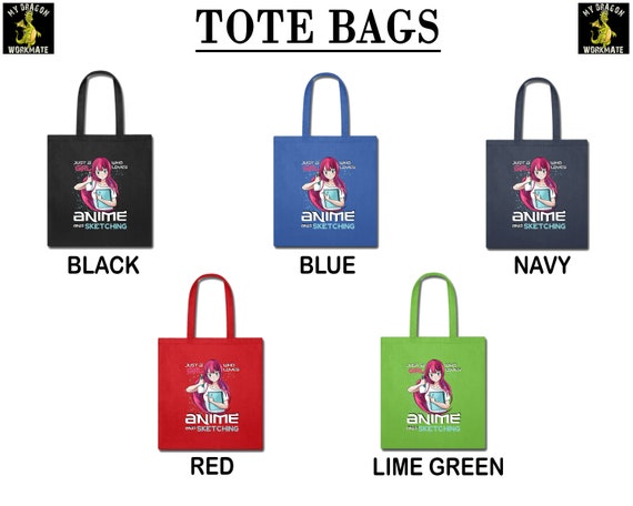 Large Tote Bag Sad Girl Bad Girl Anime Waifu Babe Grocery 