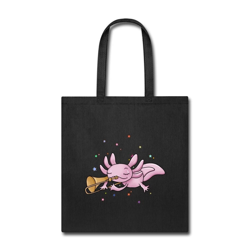 Axolotl Trombone Tote Bag Axolotl Lover Bag Gift Co Worker Etsy