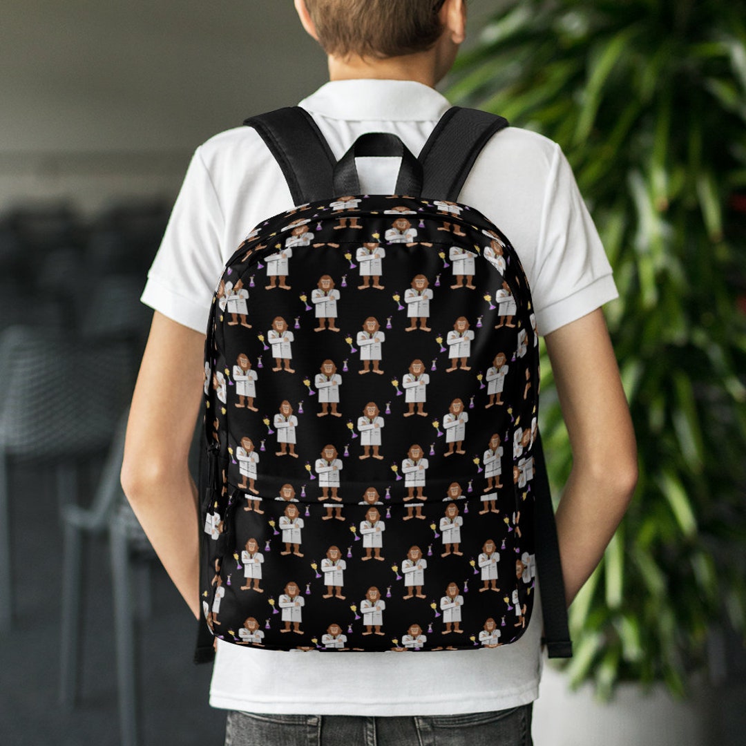 Bigfoot Scientist Backpack Bigfoot Pattern School Bag Travel Etsy