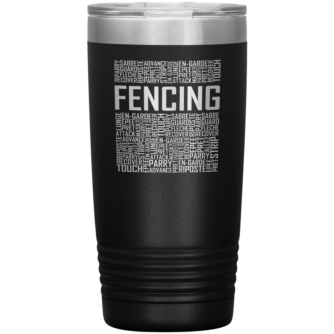 Fencing Words Tumbler, Stainless Steel 20 Oz Tumbler, Fencer Gift Etsy