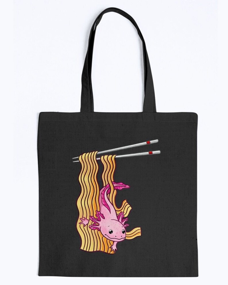 Cute Axolotl in Ramen Noodles Tote Bag Ramen Lover Bag Gift Etsy