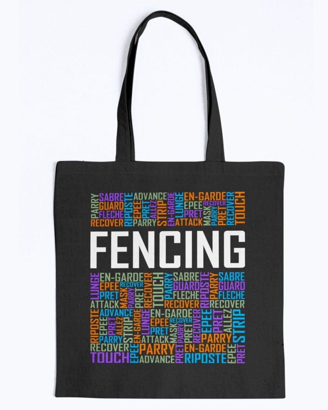 Fencing Words Tote Bag Fencing Words Gift Co Worker Office Etsy