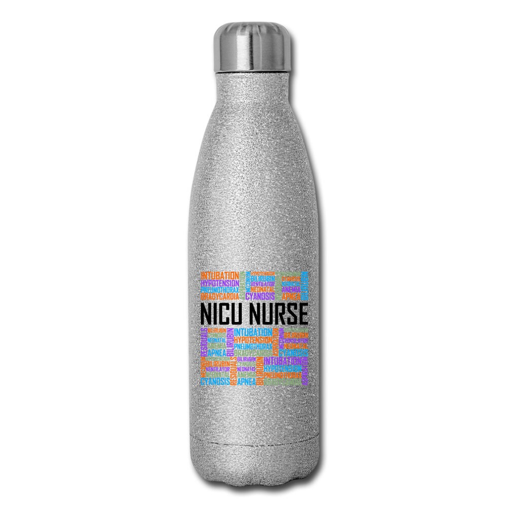 NICU Nurse Words Water Bottle Stainless Steel 17 oz Water Etsy