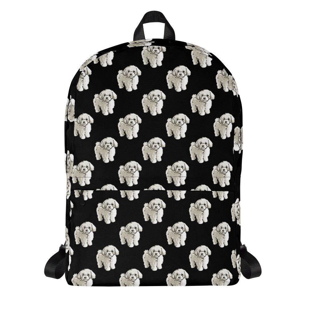Maltese Dog Backpack Maltese Dog Pattern School Bag Travel Etsy
